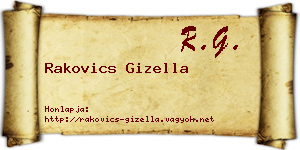 Rakovics Gizella névjegykártya